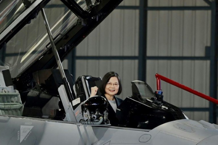 President Tsai Ing-wen oversaw the ceremony at an air base in the southern city of Chiayi