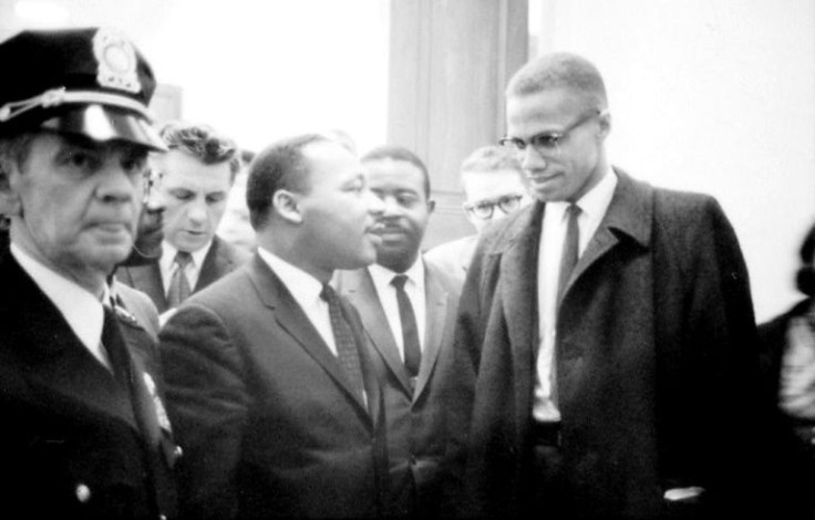 This Library of Congress handout photo shows Martin Luther King, Jr.(L) and fellow civil rights leader Malcolm X in 1964
