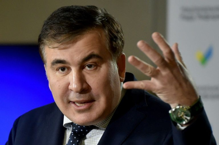 Saakashvili at a press conference in Kiev in March, when he was still in exile