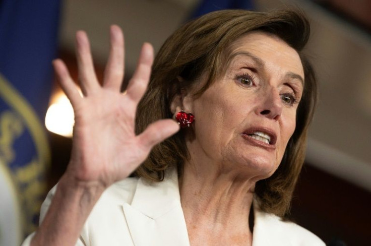 Speaker of the House Nancy Pelosi, speaks during a news conference with Democratic leaders after the passage of the Build Back Better Act at the US Capitol in Washington, DC, on November 19, 2021