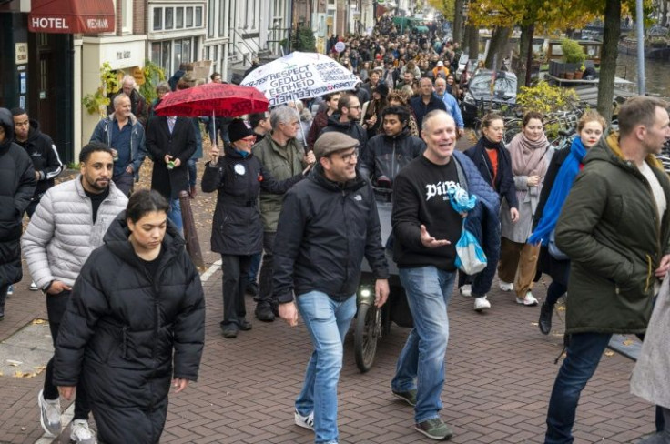 There were peaceful protests in some Dutch cities Saturday