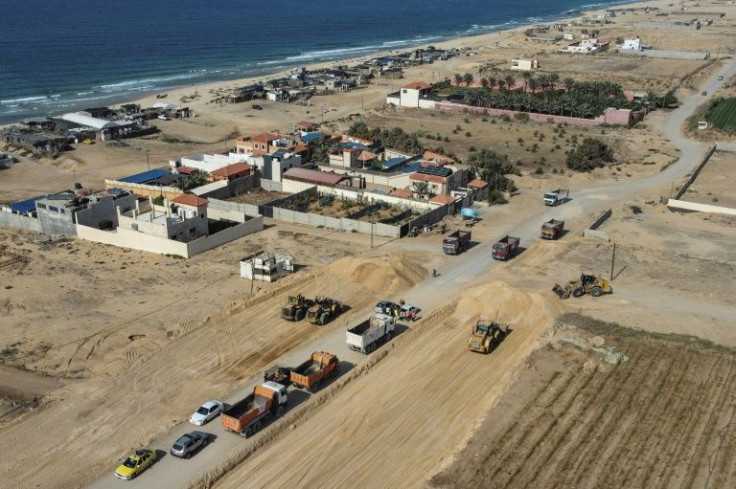 A road being built by Egypt in the north of Gaza will join with another funded by Qatar to create a corridor along the coast between the enclave's north and south