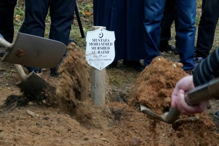 A Yemeni migrant is laid to rest in Bohoniki. Yemen's foreign ministry said he died from the cold