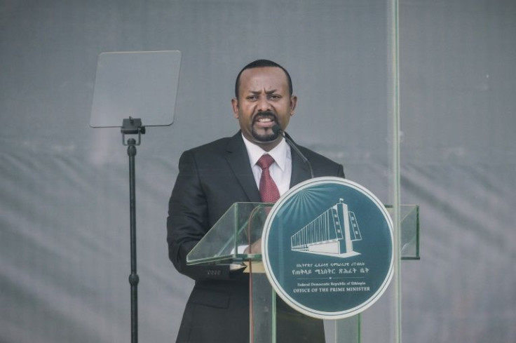 Ethiopian Prime Minister Abiy Ahmed, pictured on October 4, 2021, called on Ethiopians to meet him "at the front" of the conflict