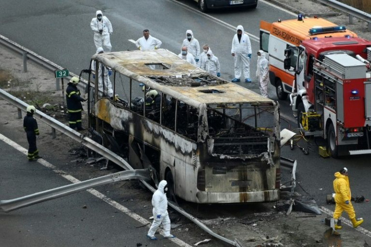 Officials believe the bus crashed into the guardrails and caught fire while returning from Istanbul in Turkey to Skopje in North Macedonia