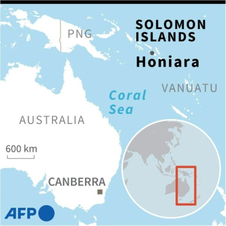 Map locating the Solomon Islands,where the capital Honiara was placed under curfew on Nov 24 after protesters attempted to storm the Pacific island nation's parliament, police said