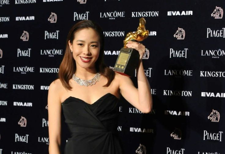 This file picture shows Taiwanese actress Karena Lam, winner of the best actress Golden Horse award in 2015