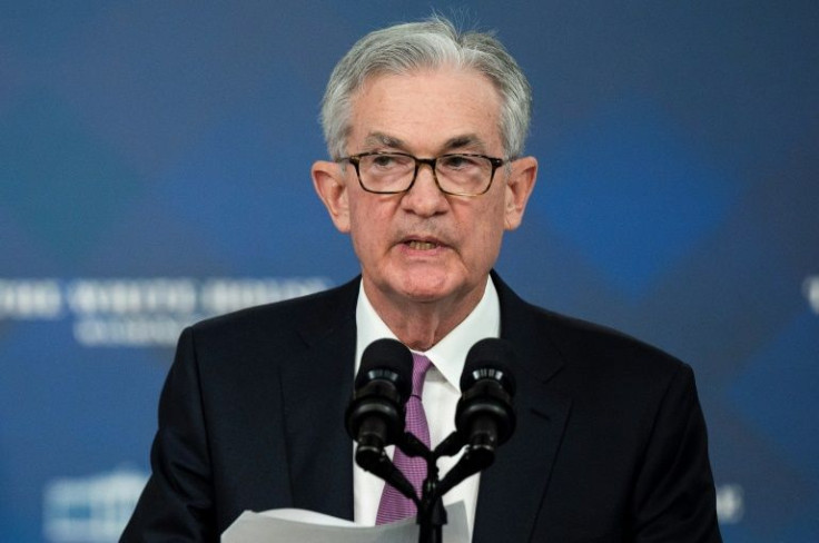 Jerome Powell prend la parole aprÃ¨s l'annnonce de sa reconduction Ã  la tÃªte de la banque centrale amÃ©ricaine, le 22 novembre 2021, Ã  Washington