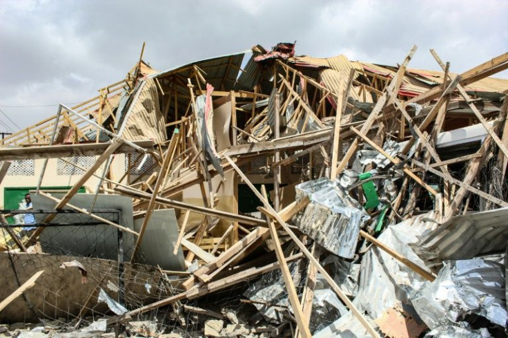 The blast wrecked the school building in Mogadishu