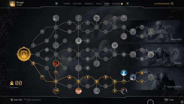 Class Tree setup for an Anomaly Power Boulderdash build in Outriders