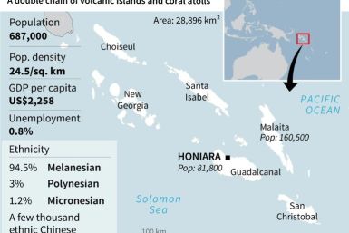 Map and graphic factfile on the Solomon Islands.