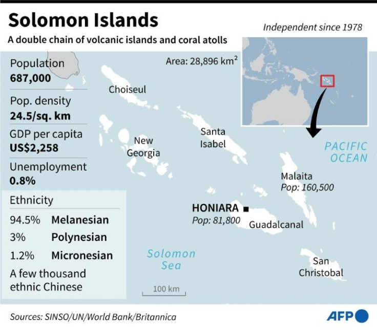 Map and graphic factfile on the Solomon Islands.