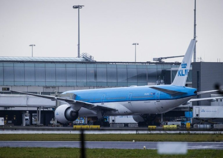 The only KLM plane to arrive in Amsterdam from Johannesbourg on Saturday