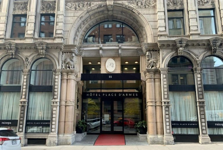 The entrance of the Hotel Place dâArmes, located in Old Montreal, Quebec, is seen on November 11, 2021Emergency rooms partially closed, restaurants no longer open at lunchtime and shopping malls without Santa Claus: many sectors in Canada are facing a
