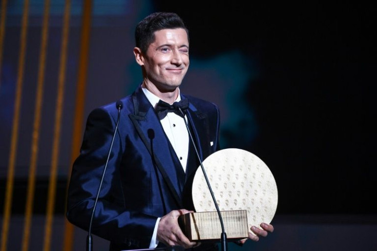 Robert Lewandowski came second in the men's voting behind Messi