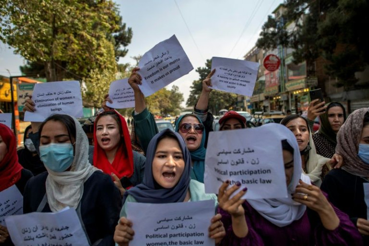 Small protests demanding women's rights be safeguarded were held in the weeks following the Islamists' return