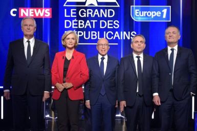 The presidential hopefuls among France's Republicans party, from left: Michel Barnier, Valerie Pecresse, Eric Ciotti, Xavier Bertrand and Philippe Juvin.