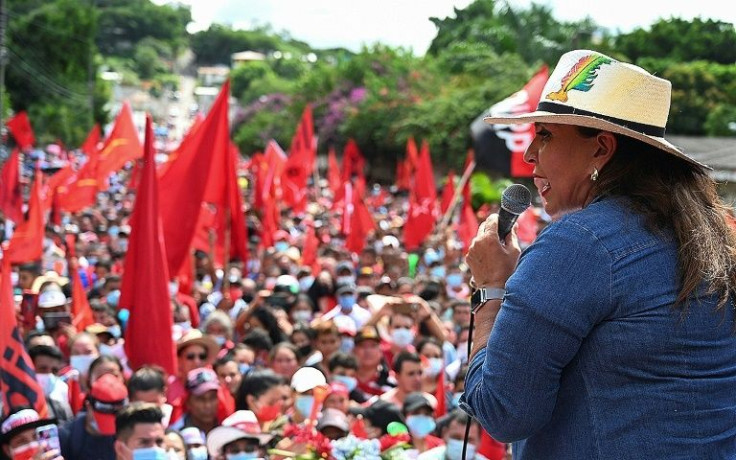 Xiomara Castro, whose husband Manuel Zelaya was deposed from the presidency in a 2009 coup, on the campaign trail