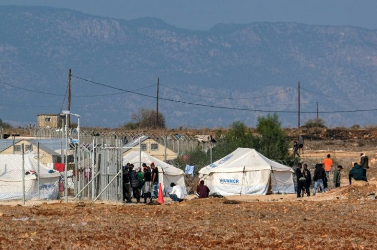 Migrants at the Pournara reception centre in Kokkinotrimithia, Cyprus, about 20 kilometres from Nicosia where Pope Francis is to meet with some of those who have fled to the island to escape poverty and conflict