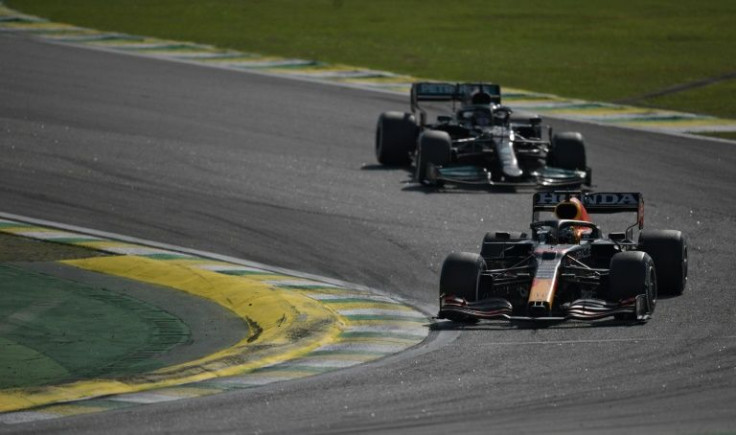 Max Verstappen and Lewis Hamilton came close to a collision in Brazil
