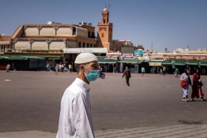 The famed Jemaa el-Fna square in the heart of Moroccan city of Marrakesh is normally packed with foreign tour groups but has been left virtually deserted by the Covid pandemic