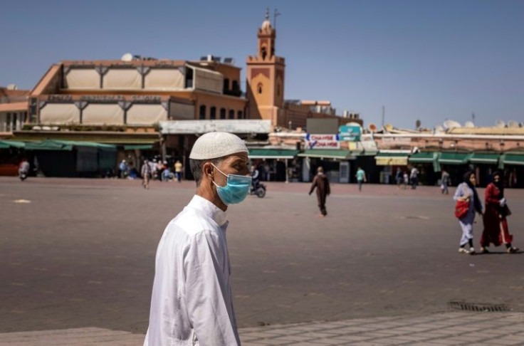 The famed Jemaa el-Fna square in the heart of Moroccan city of Marrakesh is normally packed with foreign tour groups but has been left virtually deserted by the Covid pandemic