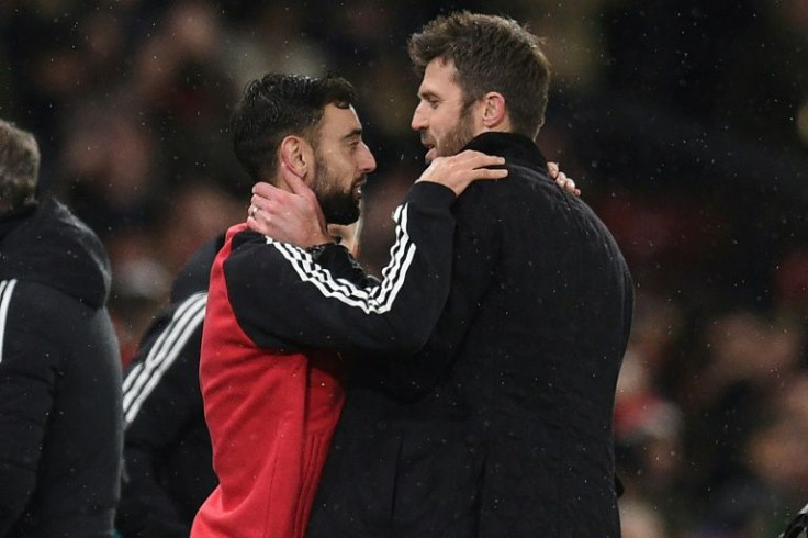 Michael Carrick (right) has left Manchester United after three games as caretaker manager