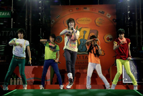 Korean boy band Shinee performs during the Pattaya International Music Festival