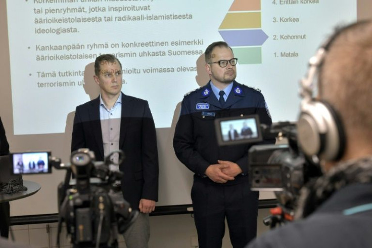 Finnish Security and Intelligence Service specialist researcher Eero Pietila (L, pictured with Detective Superintendent Toni Sjoblom) said the case has been "a key driver of... threat assessment"