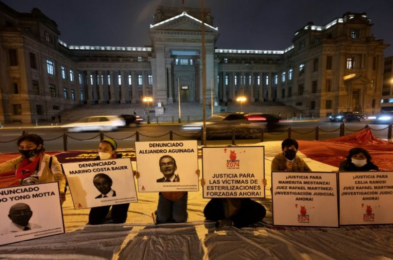 Activists demonstrated in Lima, Peru for the thousands of women victims of forced sterilizations in the country between 1996 and 2000 under a program authorized by now-jailed former president Alberto Fujimori