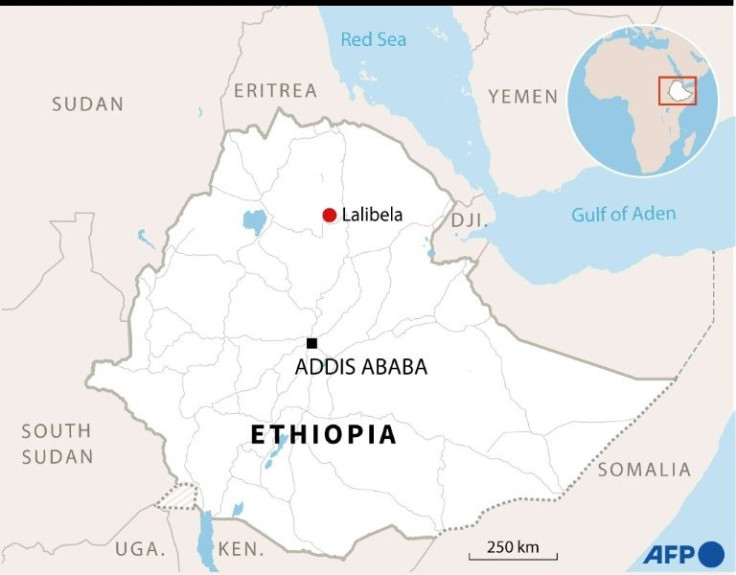 Map of Ethiopia locating the UNESCO World Heritage site of Lalibela.