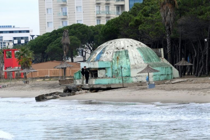 Bunkers built under the direction of Albania's former dictator Enver Hoxha are now underwater