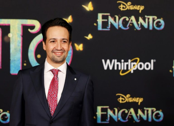 Famed actor and playwright Lin-Manuel Miranda, who wrote the original music for new Disney film "Encanto," attends the movie's premier at El Capitan Theatre in Los Angeles, California on November 3, 2021