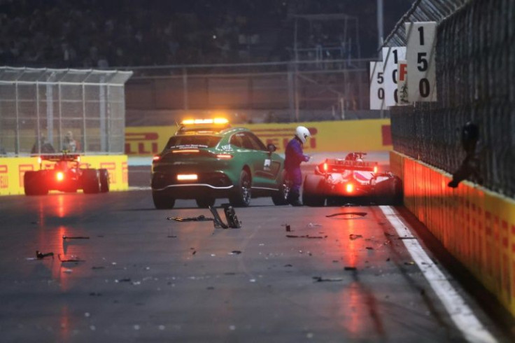 Mick Schumacher's Haas hit the wall to cause the first red flag at the Saudi Arabian Grand Prix