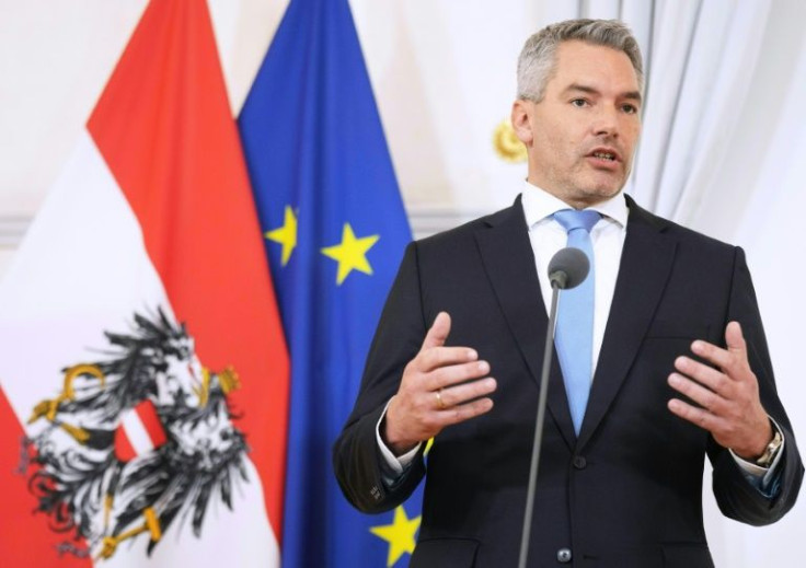All change: Karl Nehammer is Austria's third chancellor in as many months after an eventfull few days in the country's politics
