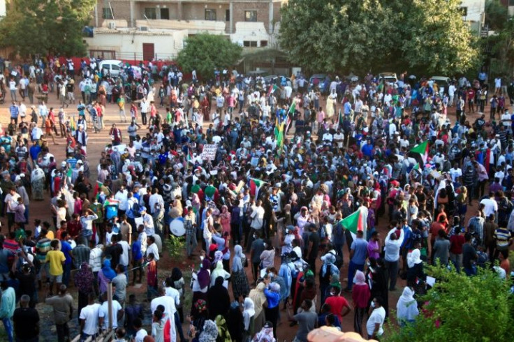 Sudanese demonstrators gathered on 60 Street in Khartoum