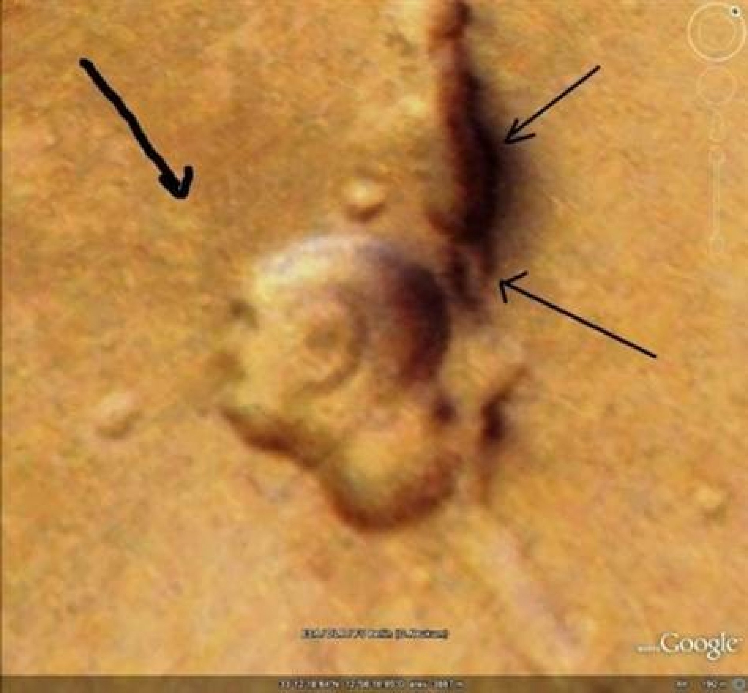A Martian surface feature that one man says looks like the profile of Mahatma Gandhi