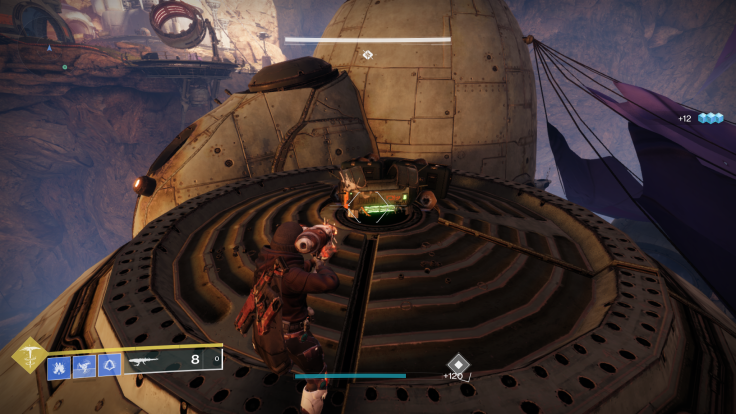 Destiny 2 - The final chest is found on the roof of this small structure in the middle island of the Fallen Shield encounter