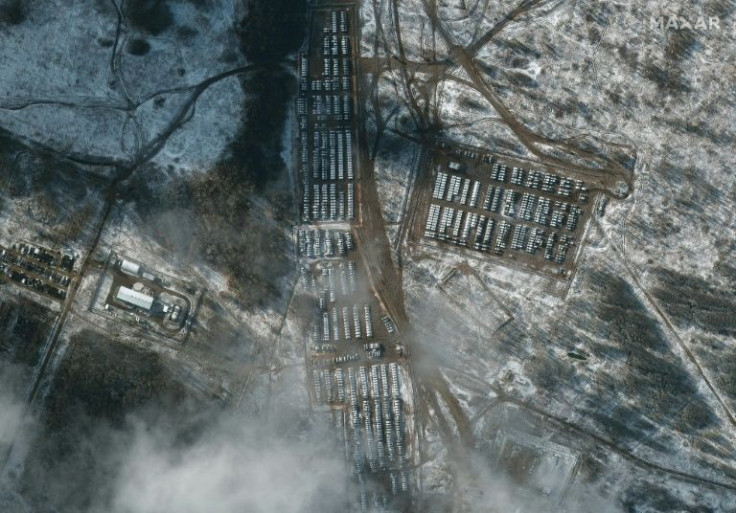 Satellite images have apparently shown mass troop movements in Russia