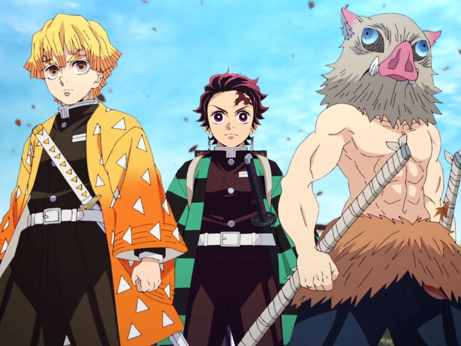 Picnic with Tanjiro 🟩⬛️ Inosuke 🐗 Zenitsu ⚡️and onigiri 🍙 😋 Who is your  favorite character out of these 3, let us know!
