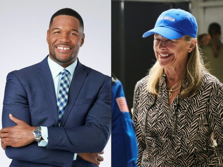 Good Morning America co-anchor Michael Strahan and Laura Shepard Churchley, the eldest daughter of NASA asronaut Alan Shepard, the first American to travel to space