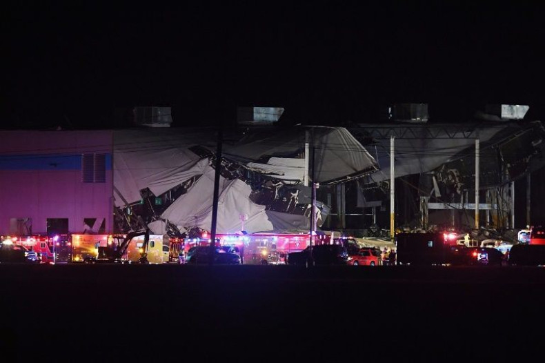A storm ripped through a massive Amazon warehouse in the state of Illinois where around 100 workers were left trapped inside