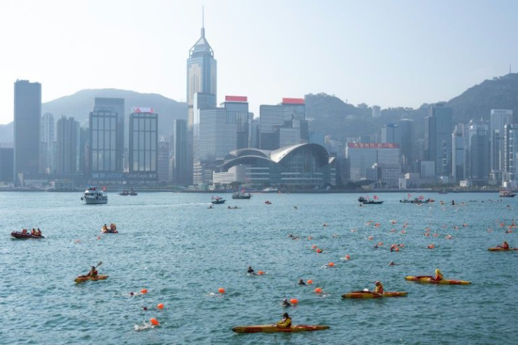 An annual swim across Hong Kong's Victoria Harbour resumed for the first time in three years