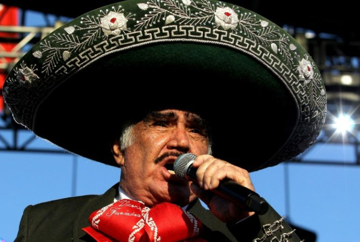 This file photo taken on October 6, 2019 shows Mexican singer and actor Vicente Fernandez, a hugely popular musician who died on December 12, 2021