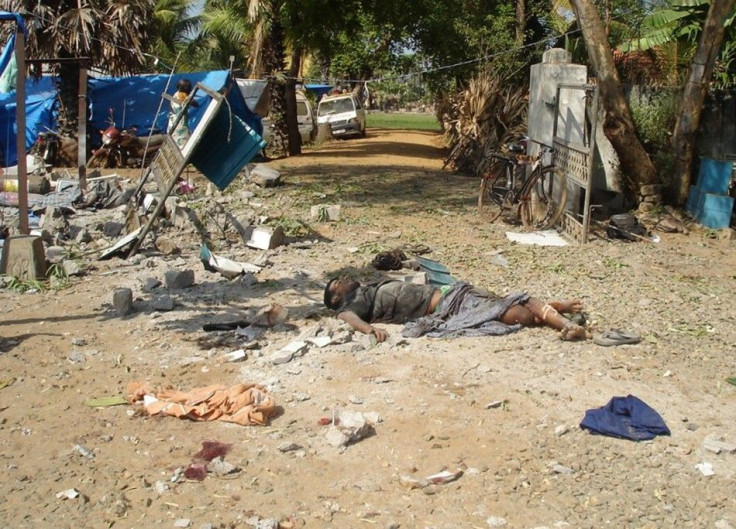 In this photograph released by the pro-Liberation LTTE website TamilNet.com on May 2 are what they say show some of the 64 people killed and 87 wounded by shelling at a makeshift field hospital in Mullivaikal