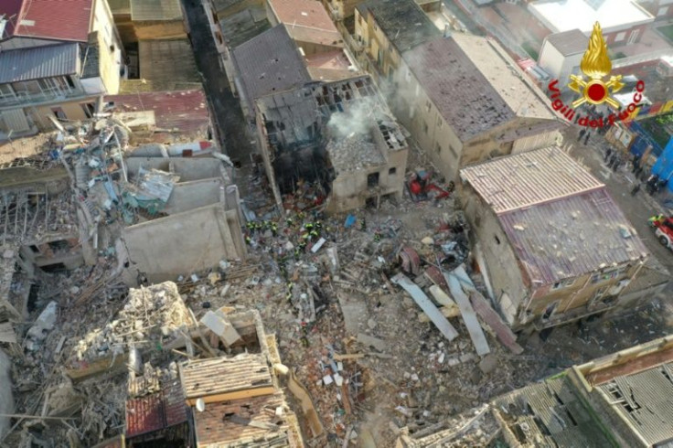The blast levelled four structures, including a four-storey apartment building, in Ravanusa's central residential district