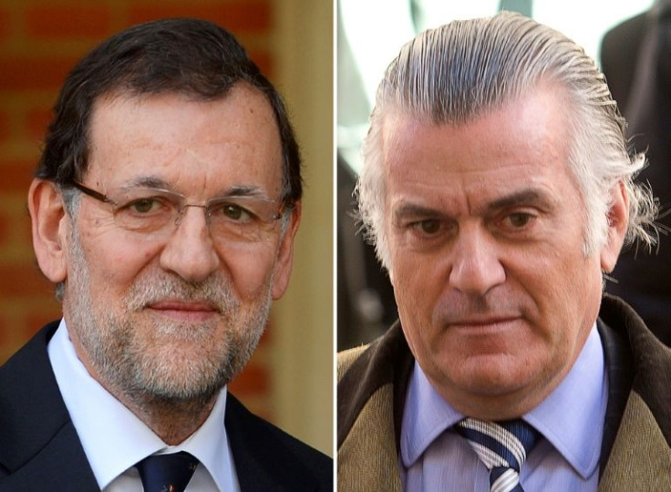 Rajoy (left) has denied any knowledge of the alleged spying operation against his party's former treasurer Luis Barcenas