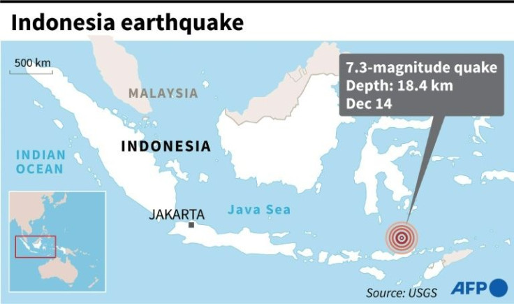 Map locating the epicentre of a 7.6-magnitude quake in Indonesia on Dec 14