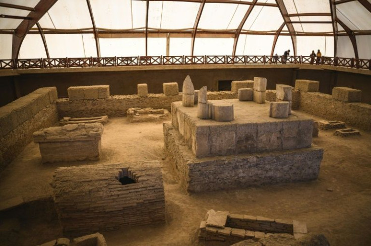 Tourists visit the necropolis at the site -- scans show below lie the remnants of the entire ancient city -- including temples, an amphitheatre, a hippodrome, a mint and an imperial palace