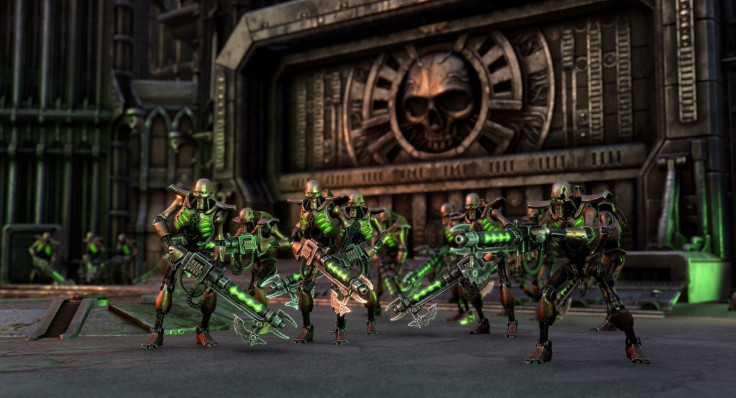 Necron Warriors wielding Gauss weapons in Warhammer 40k Battlesector